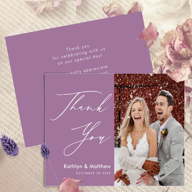 Budget Thank You Elegant Mauve Purple Modern Card (Creator Uploaded)