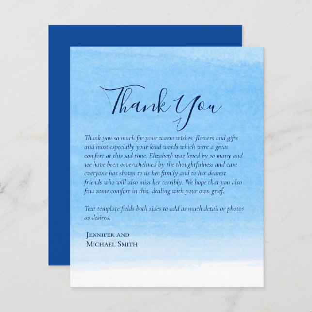 BUDGET Thank You Funeral Memorial Card Templates (Front/Back)