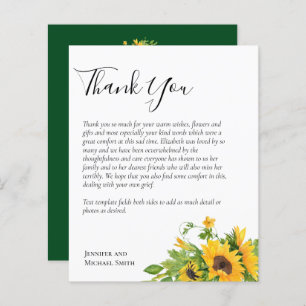 BUDGET Thank You Funeral Memorial Card Templates