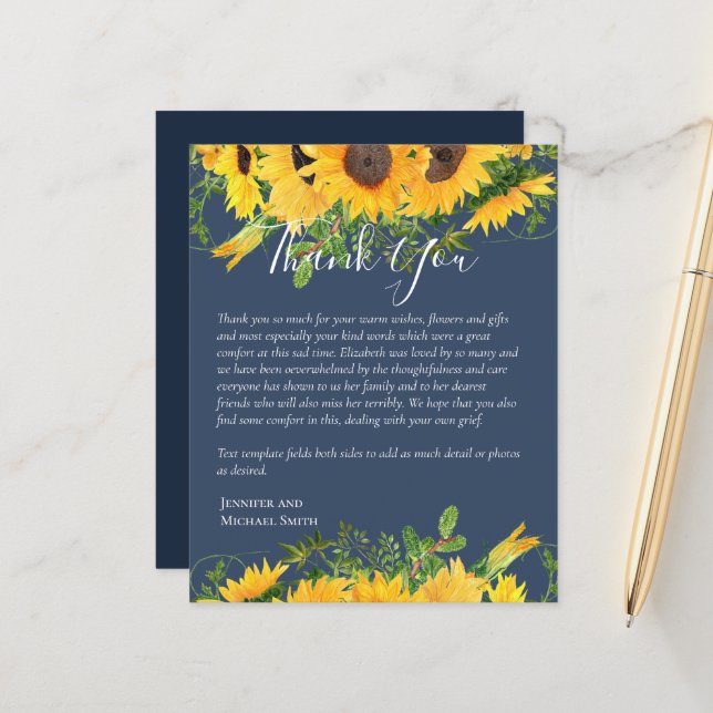 BUDGET Thank You Funeral Memorial Card Templates (Front/Back In Situ)