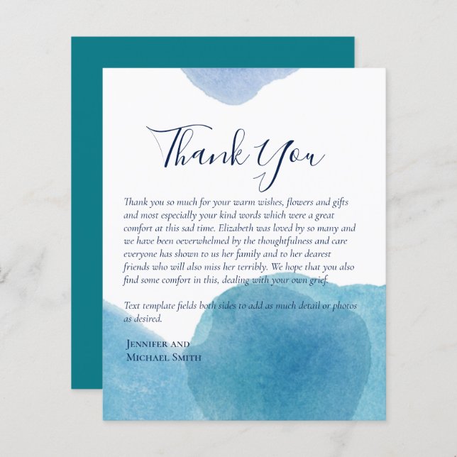 BUDGET Thank You Funeral Memorial Card Templates (Front/Back)