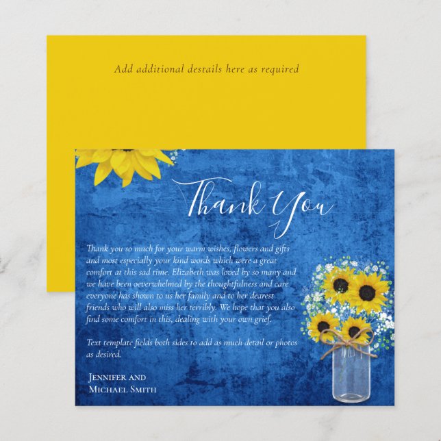 BUDGET Thank You Funeral Memorial Card Templates (Front/Back)