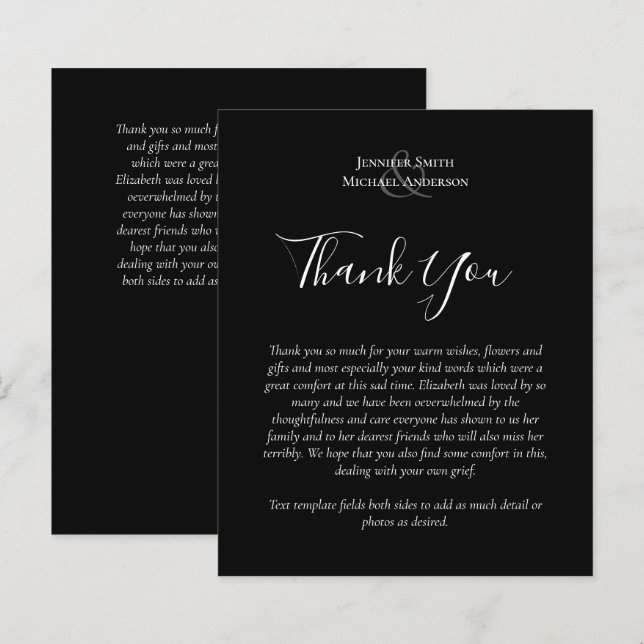 BUDGET Thank You Funeral Memorial Card Templates (Front/Back)