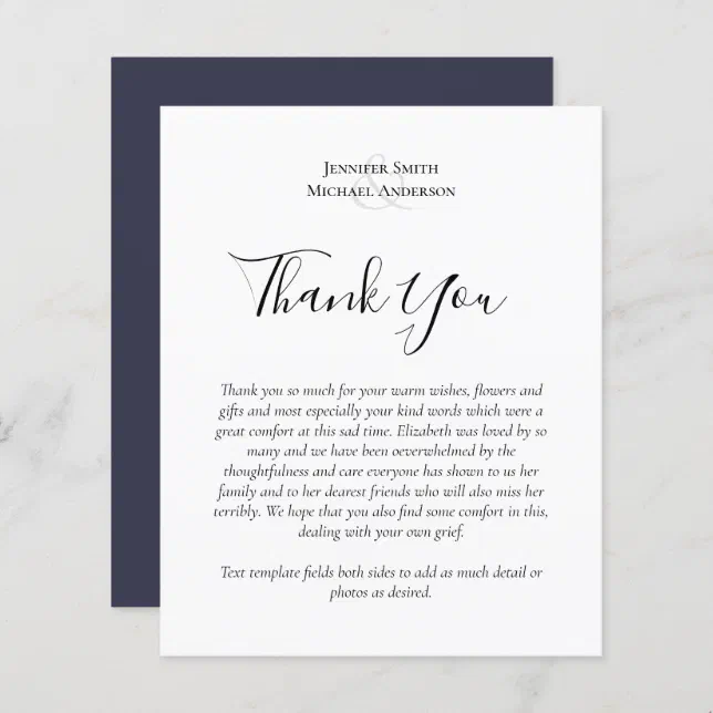 BUDGET Thank You Funeral Memorial Card Templates | Zazzle