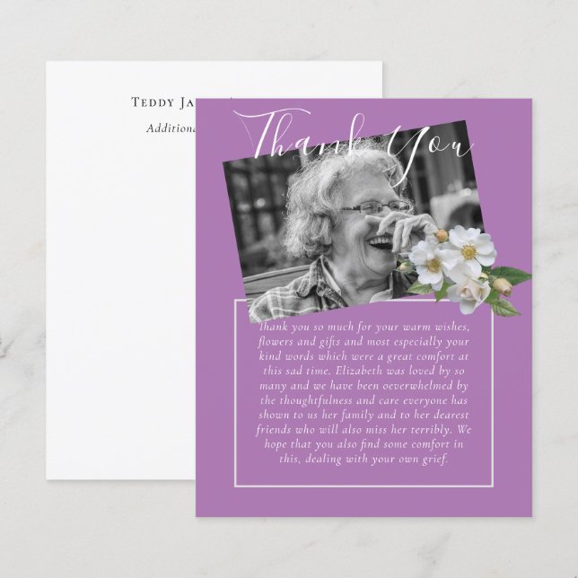 BUDGET Thank You Funeral Memorial Obituary PHOTO (Front/Back)