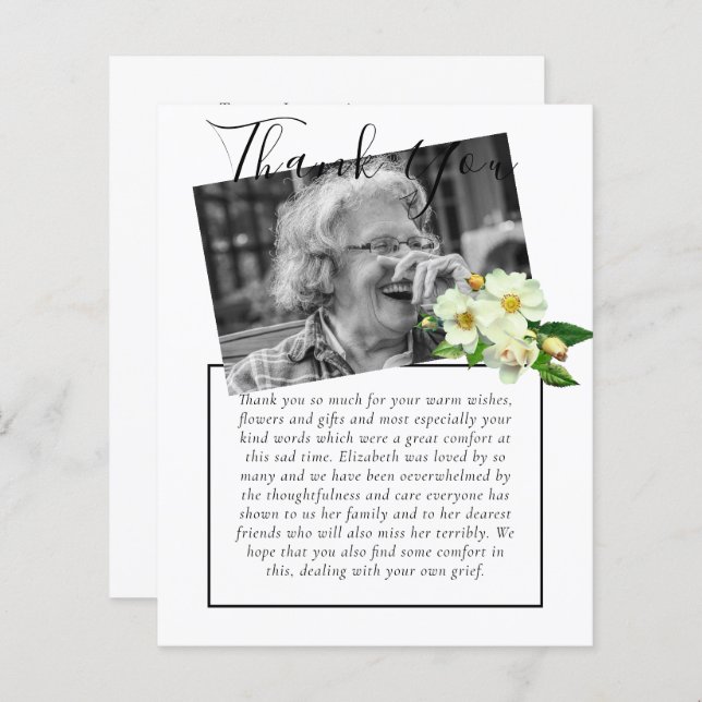 BUDGET Thank You Funeral Memorial Obituary PHOTO (Front/Back)