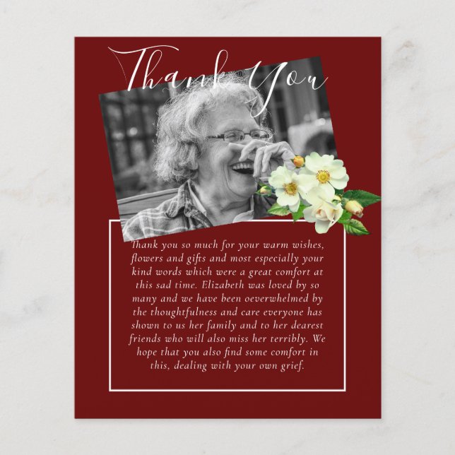 BUDGET Thank You Funeral Memorial Obituary PHOTO (Front)