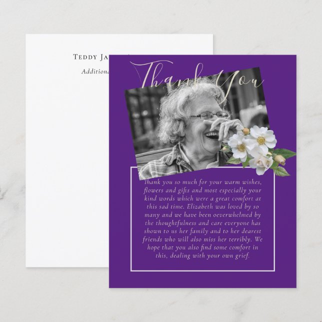 BUDGET Thank You Funeral Memorial Obituary PHOTO (Front/Back)