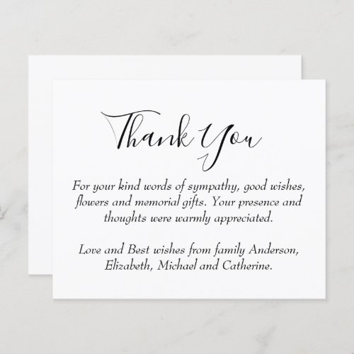 BUDGET Thank You Funeral Memorial Template