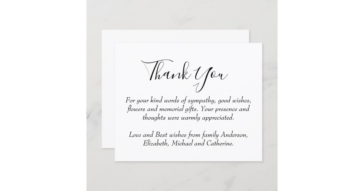 BUDGET Thank You Funeral Memorial Template | Zazzle