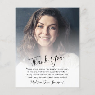 Budget Thank You Funeral Photo Sympathy Grief Card
