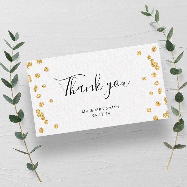 BUDGET Thank You Insert Gold Glitter  (BUDGET Thank You Insert Gold Glitter )