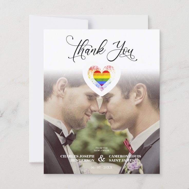 Budget Thank You Lgbt Rainbow Pride Heart Photo Zazzle