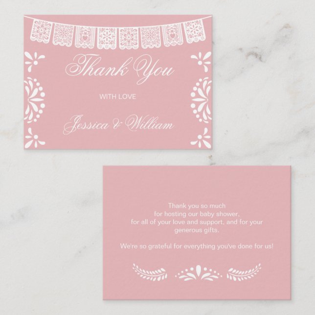 Budget thank you Mexican Cielito Lindo Baby Shower Note Card (Front/Back)