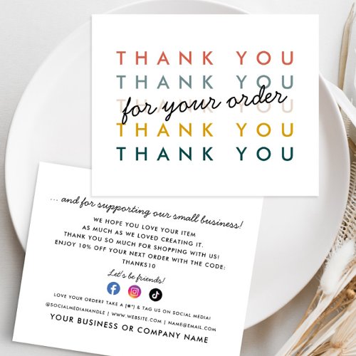 Budget Thank You Order Business Package Insert
