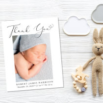 Budget Thank You Photo Birth Announcement