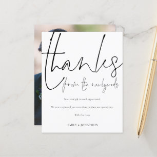 Budget Thanks Newlyweds Photo Wedding Thank You