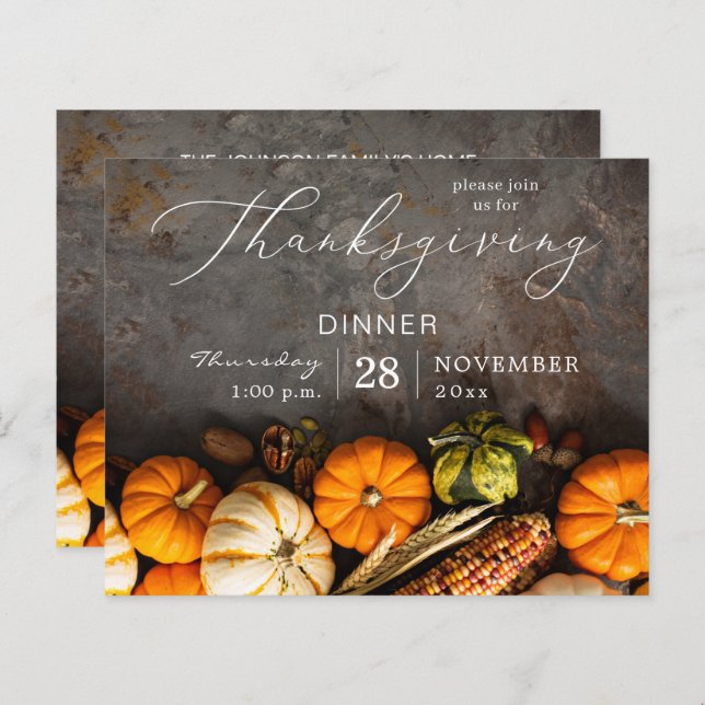 Budget Thanksgiving Dinner Pumpkins (Front/Back)