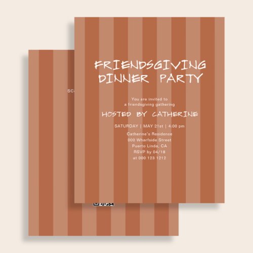 Budget Thanksgiving Friendsgiving Dinner Party Flyer