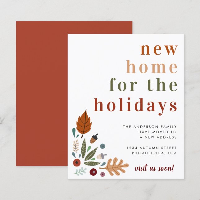 Budget Thanksgiving New Home Moving Announcement (Front/Back)