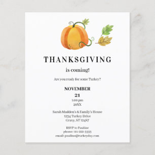 Budget Thanksgiving Pumpkin Watercolor Dinner