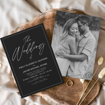 Budget The Wedding Of Black White Typography Flyer by Hot_Foil_Creations at Zazzle