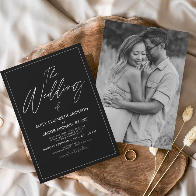 Budget The Wedding of Black White Typography Flyer (Creator Uploaded)