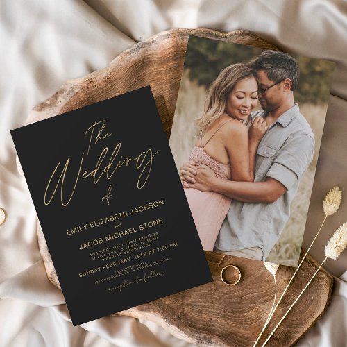 Budget The Wedding of  Photo Gold Black Elegant Flyer