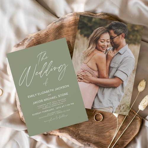 Budget The Wedding of Sage Green Typography  Flyer