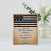 Budget Thin Blue Line Police Retirement Invitation (Standing Front)