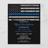 Budget Thin Blue Line Police Retirement Invitation (Front)
