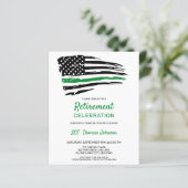 Budget Thin Green Line Military Retirement Invite (Standing Front)