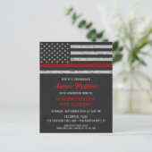 Budget Thin Red Line Firefighter Graduation Invite (Standing Front)