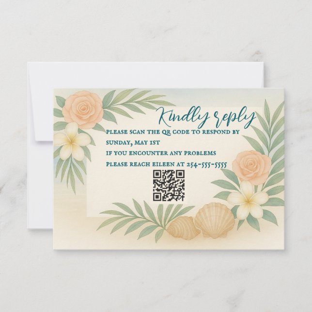 Budget Tide & Bloom RSVP Card (Front)
