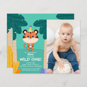 Budget Tiger Kid's Photo Birthday Invitations