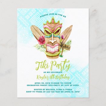Budget Tiki Party Invitations by MetroEvents at Zazzle