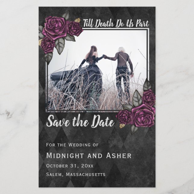 BUDGET Till Death Do Us Part Gothic Save the Date (Front)
