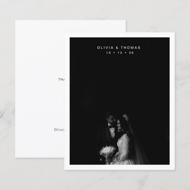 BUDGET Timeless Black Monochrome Photo Wedding (Front/Back)