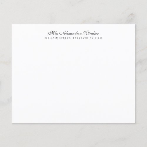 Budget Timeless Elegant Name Address Note Card