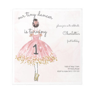 BUDGET Tiny Dancer Pink Ballet Invitation Notepad