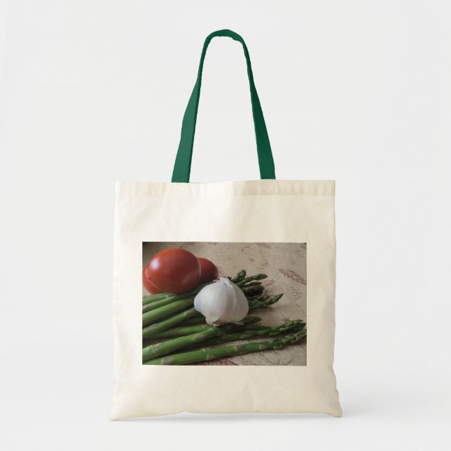 Budget Tote--Asparagus, Garlic & Tomatoes Tote Bag (Front)