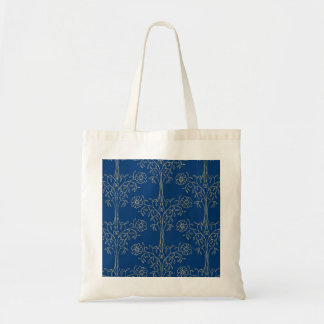 Budget Tote Bag, Dark Blue, Gold-effect Pattern