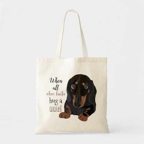 Budget Tote Bag Hug a dog Dachshund