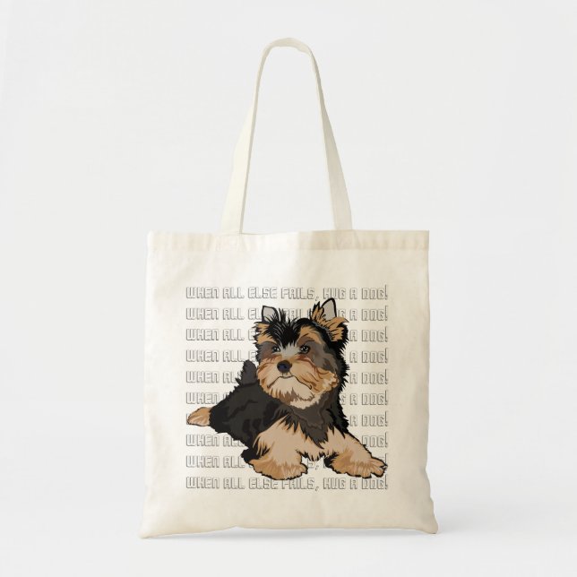 Budget Tote Bag "Hug a dog" Terrier (Front)