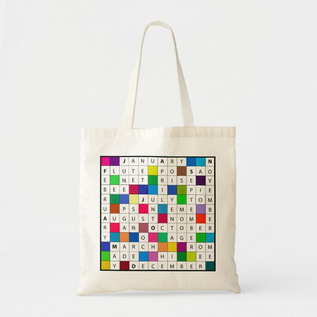 Budget Tote with Calendar Crossword (Front)