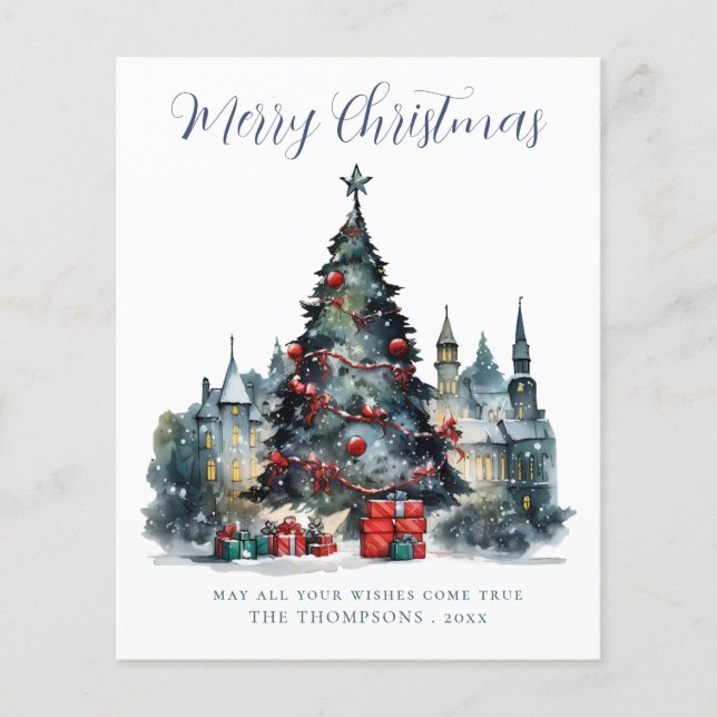 Budget Traditional Christmas Scene Christmas Card (Front)