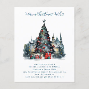 Budget Traditional Scene Christmas Party Invite