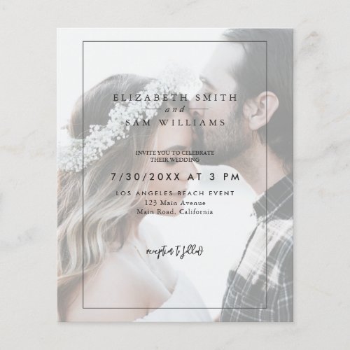 Budget Transparent Photo Wedding Invitation Flyer