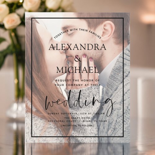 Budget Transparent Photo Wedding Invitations