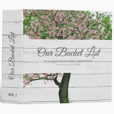 Budget Tree of Life Couples Bucket List keepsake 3 Ring Binder